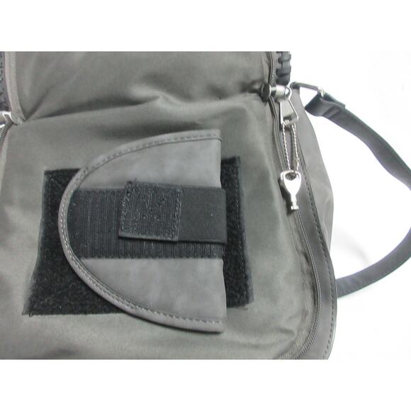 Browning Concealed Carry Shoulder Purse Gun Handbag in Charcoal Gray Suede Like - Picture 9 of 10